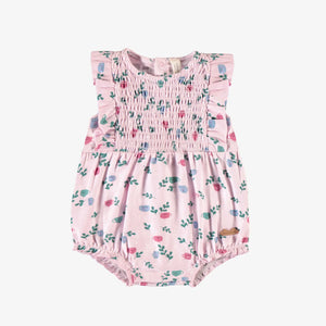 Souris Mini Baby Girls Tea Cups & Flowers Print One Piece - Pink