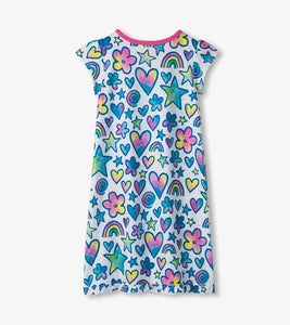Hatley Girls Watercolour Doodles Nightdress
