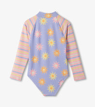 Load image into Gallery viewer, Hatley Girls Lavender Sunshine Long Sleeve One-Piece Rashguard Swimsuit
