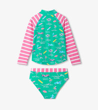 Load image into Gallery viewer, Hatley Girls Tropical Long Sleeve Two-Piece Rashguard Swimsuit
