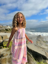 Load image into Gallery viewer, Vignette Girls Sage Dress - Pink &amp; Lavender Stripe

