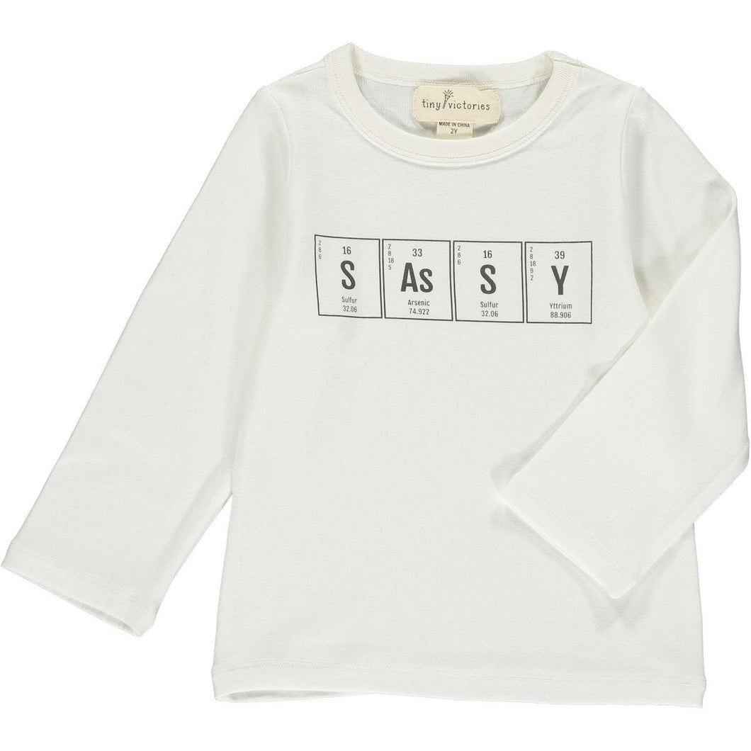 Tiny Victories Girls Periodic Words Long Sleeve Tee - Sassy