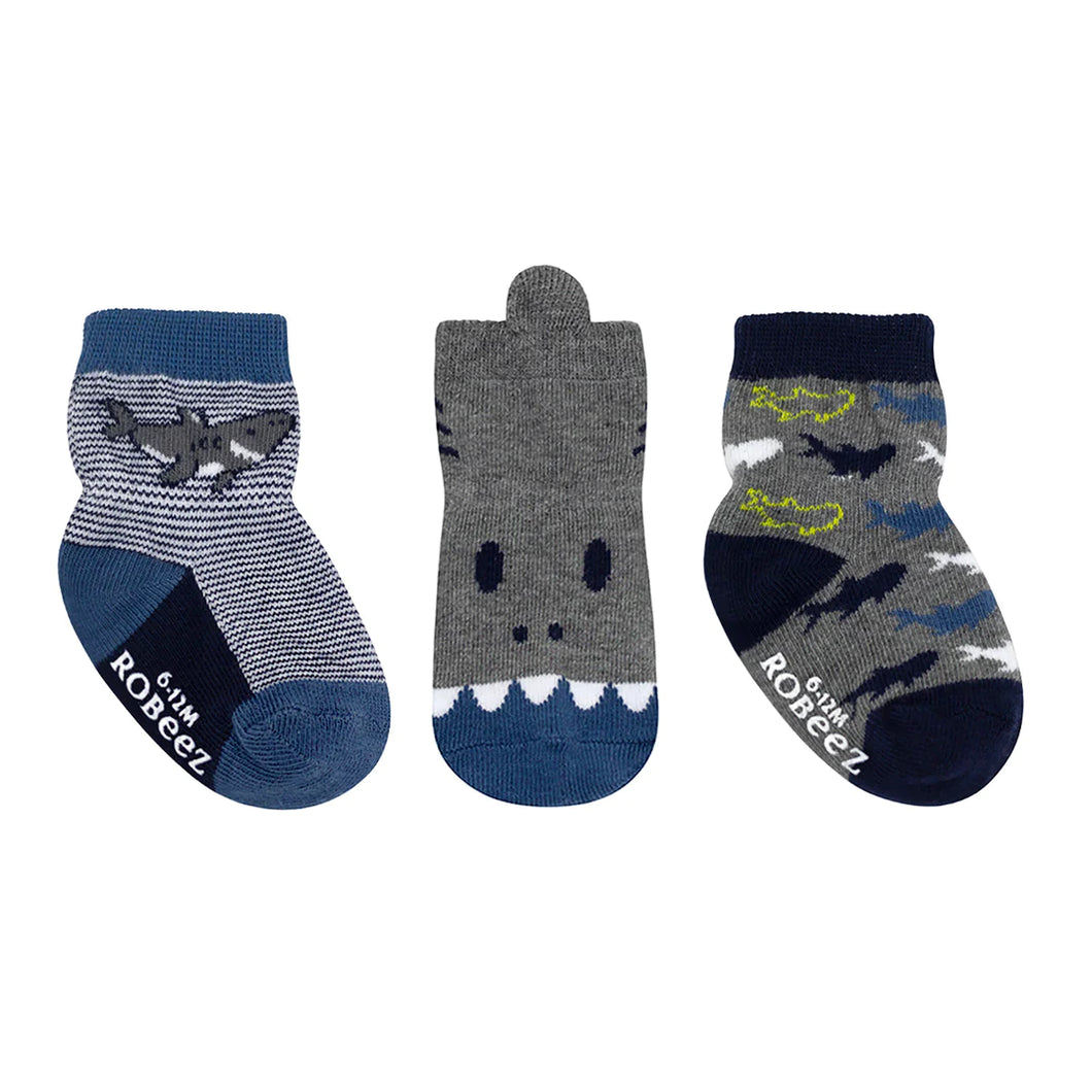 Robeez Baby Boys Basics Kick-Proof Socks - Sharks