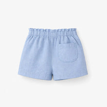 Load image into Gallery viewer, Souris Mini Baby Girls Cotton &amp; Linen Shorts - Baby Blue
