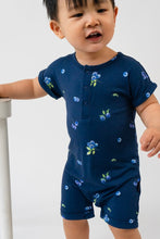 Load image into Gallery viewer, Belan J. Baby Short Sleeve Shortall Romper - Blueberries
