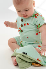 Load image into Gallery viewer, Belan J. Baby Short Sleeve Shortall Romper - Blueberries

