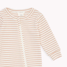 Load image into Gallery viewer, Petit Lem Firsts Baby Girls Modal Rib Sleeper - Rose Dust Striped
