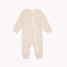 Load image into Gallery viewer, Petit Lem Firsts Baby Girls Modal Rib Sleeper - Rose Dust Striped

