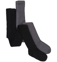 Load image into Gallery viewer, Creamie Girls Stockings 2PK - Grey/Black

