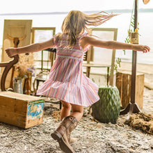 Load image into Gallery viewer, Souris Mini Girls Dress with Colourful Stripes
