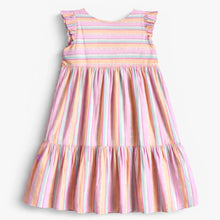 Load image into Gallery viewer, Souris Mini Girls Dress with Colourful Stripes
