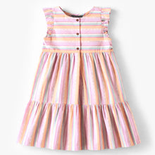 Load image into Gallery viewer, Souris Mini Girls Dress with Colourful Stripes
