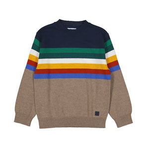 Mayoral Boys Stripe Sweater - Truffle