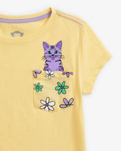 Load image into Gallery viewer, Appaman Girls Kitty Graphic Pocket Tee - Sunrise
