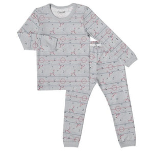 Coccoli Boys Long Sleeve Cotton-Modal Pajama Set - Ice Rink on Gray Mix