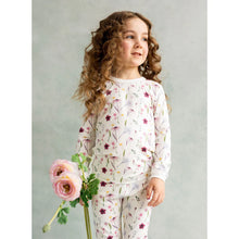 Load image into Gallery viewer, Coccoli Girls Long Sleeve Modal Pajama Set - Floral on Cream
