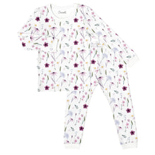 Load image into Gallery viewer, Coccoli Girls Long Sleeve Modal Pajama Set - Floral on Cream
