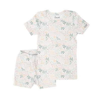 Coccoli Girls Short Sleeve Cotton-Modal Pajama Set - Fruit Patch on Cream