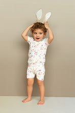 Load image into Gallery viewer, Coccoli Girls Short Sleeve Modal Pajama Set - Flowers on Cream
