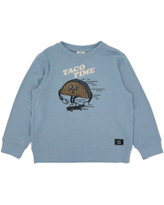 Feather 4 Arrow Boys Taco Time Hacci Pullover - Washed Indigo