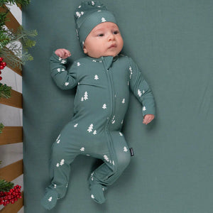 Belan.J Baby Footed Zipper Sleeper - Tiny Trees