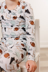 Moon Fruit Two Piece Bamboo Pajamas - Touchdown in Grey Cup