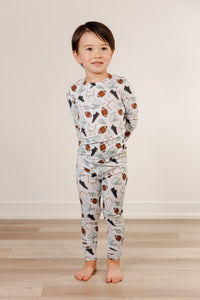 Moon Fruit Two Piece Bamboo Pajamas - Touchdown in Grey Cup