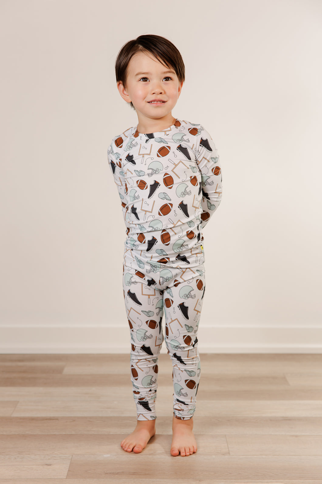 Moon Fruit Two Piece Bamboo Pajamas - Touchdown in Grey Cup