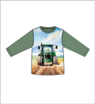 Minymo Boys Long Sleeve Tractor T-Shirt - Green