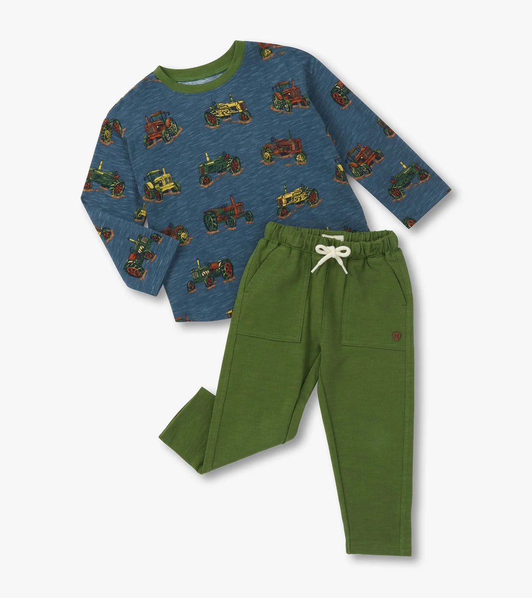Hatley Baby & Toddler Boys Landscape Tractors Graphic Lounge Set