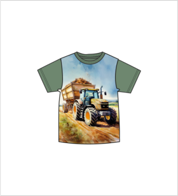 Minymo Boys Tractor T-Shirt - Green