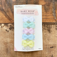 Load image into Gallery viewer, Baby Wisp Tuxedo Bow Snap Clips - 5Pk
