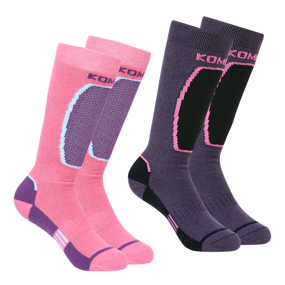 Kombi The Brave Midweight Ski Socks Twin Pack - Junior