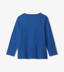 Hatley Girls Unicorn Anatomy Long Sleeve Tee - Blue Quartz