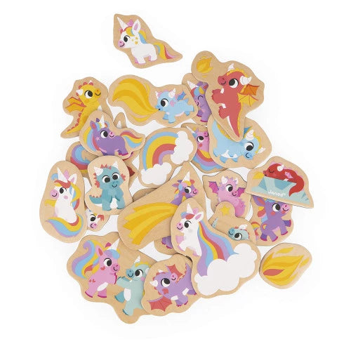 Janod Unicorn & Dragon Magnets 24 Pieces
