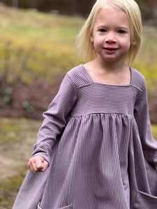 Vignette Girls Rylie Dress - Purple & Cream Stripe