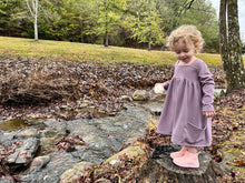 Load image into Gallery viewer, Vignette Girls Rylie Dress - Purple &amp; Cream Stripe
