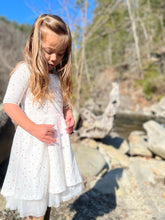 Load image into Gallery viewer, Vignette Girls Reversible Annie Dress - Ivory &amp; Pink
