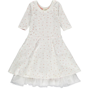 Vignette Girls Reversible Annie Dress - Ivory & Pink