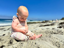 Load image into Gallery viewer, Vignette Baby Girls Victoria Romper - Light Pink Stripe Rib
