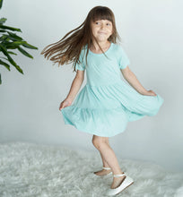 Load image into Gallery viewer, Silkberry Girls Bamboo Tiered Jersey Dress with Bloomer - Cotton Candy
