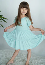 Load image into Gallery viewer, Silkberry Girls Bamboo Tiered Jersey Dress with Bloomer - Cotton Candy
