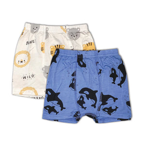 Silkberry Bamboo Underwear Short 2PK - Lion, Tiger, Bears/Orca