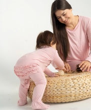 Load image into Gallery viewer, Silkberry Baby Girls Bamboo Ruffle Footie with Two Way Zipper - Coral Blush

