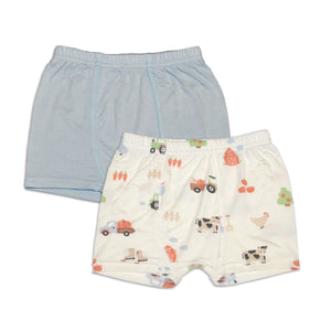 Silkberry Bamboo Underwear Short 2PK - Pumpkin Farm Print/Magic Cloud