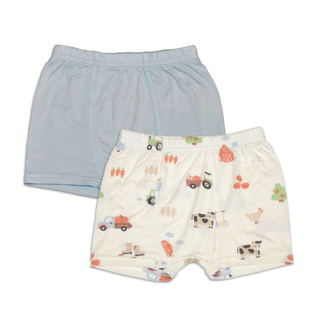 Silkberry Bamboo Underwear Short 2PK - Pumpkin Farm Print/Magic Cloud