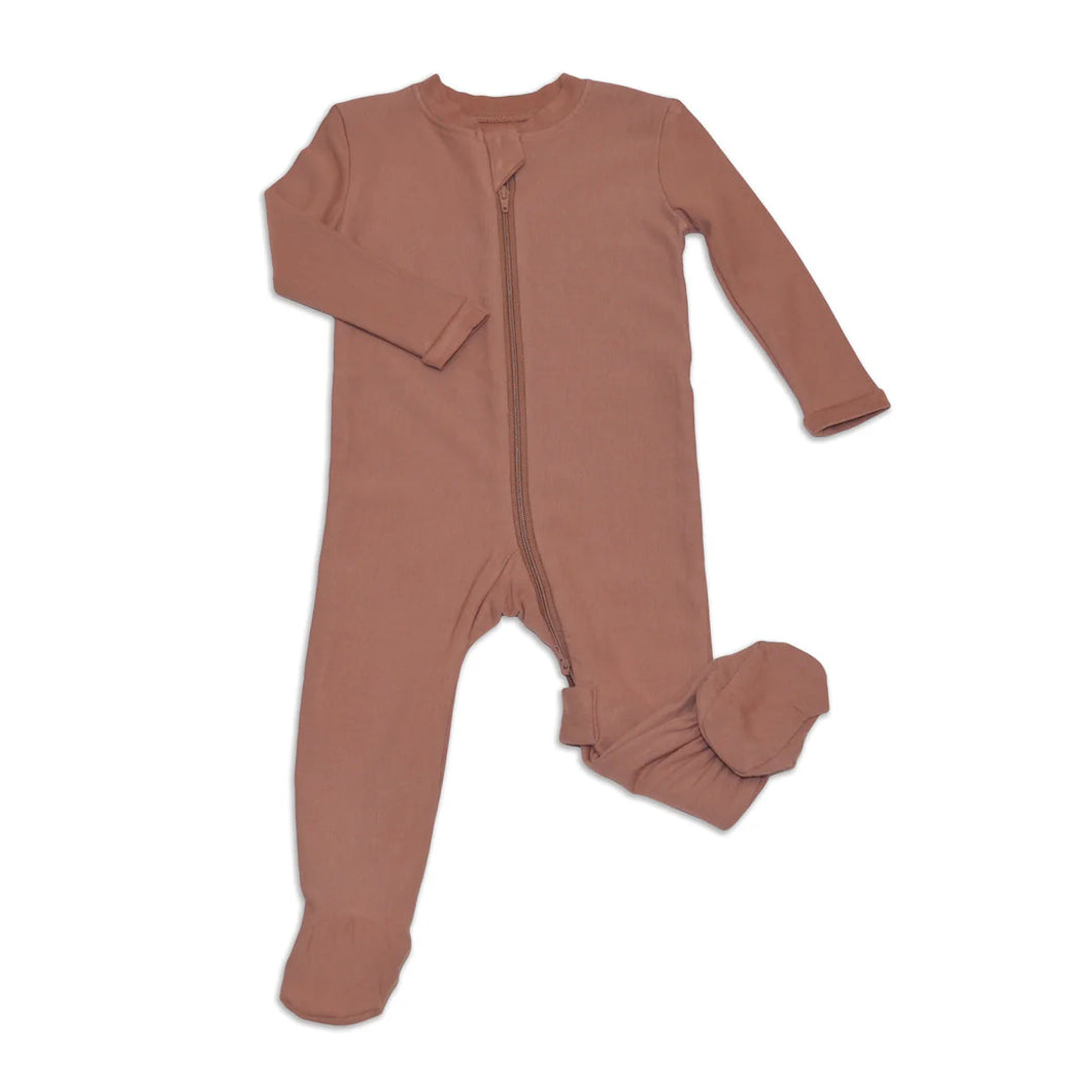 Silkberry Baby Bamboo Fleece Footie w/ Zipper - Chocolate