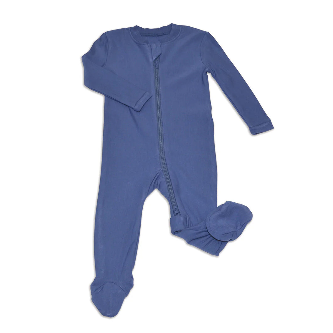 Silkberry Baby Bamboo Fleece Footie w/ Zipper - Coastal
