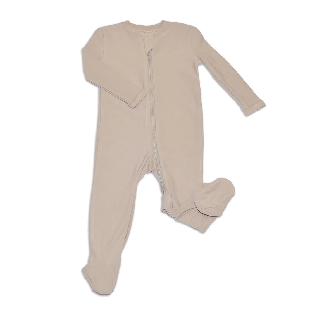 Silkberry Baby Bamboo Fleece Footie w/ Zipper - Taupe