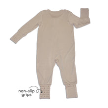 Load image into Gallery viewer, Silkberry Baby Bamboo 2-way Zipper Romper Sleeper w/Rollover Cuffs - Owl Feather
